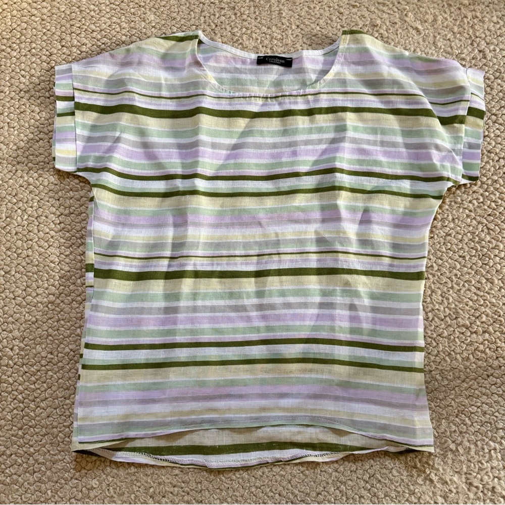Cerulean striped linen tee